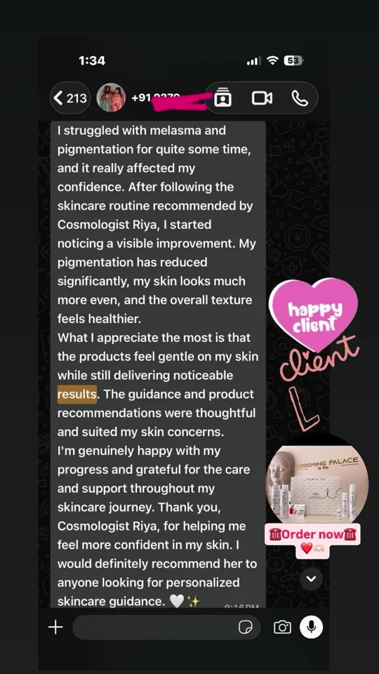 A client talking about her results