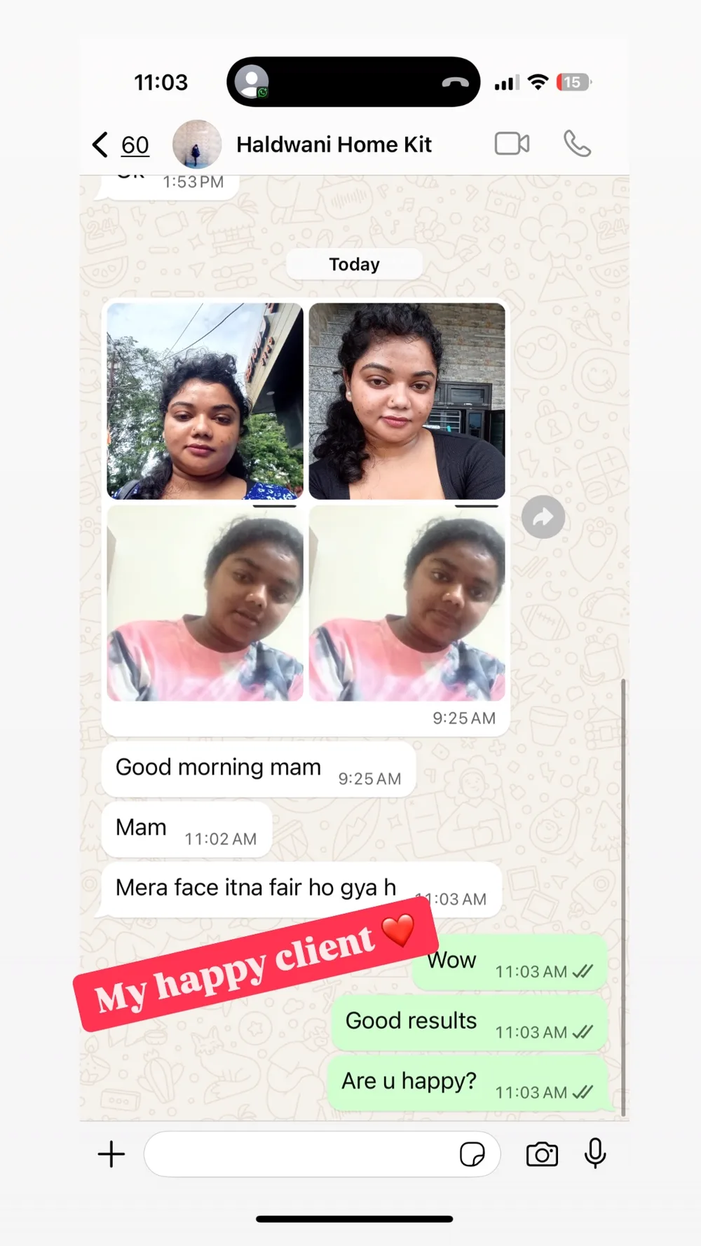A message from a client